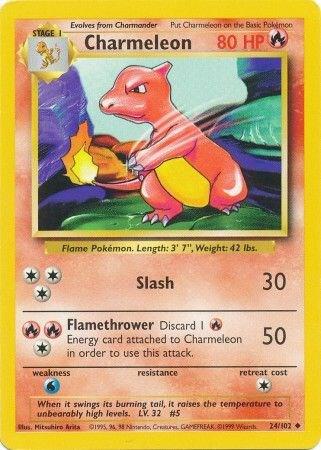 Charmeleon Pokémon trading card with character and information