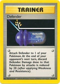 Pokémon trading card with a purple item and text on a yellow border
