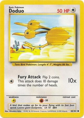 Pokémon trading card featuring Doduo with yellow border