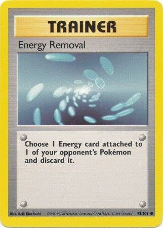 Pokémon trading card with 'Energy Removal' effect