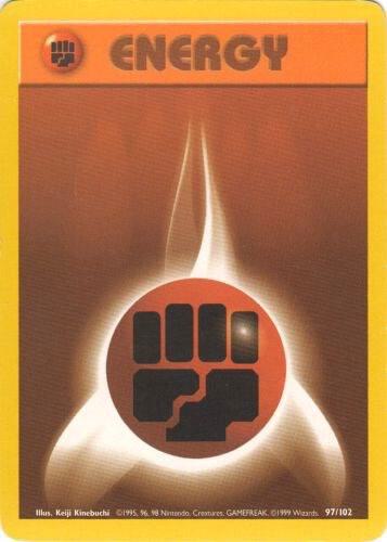 Card with a flame design and 'ENERGY' text on an orange background