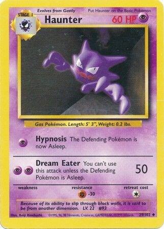 Pokémon Haunter trading card with purple and yellow design