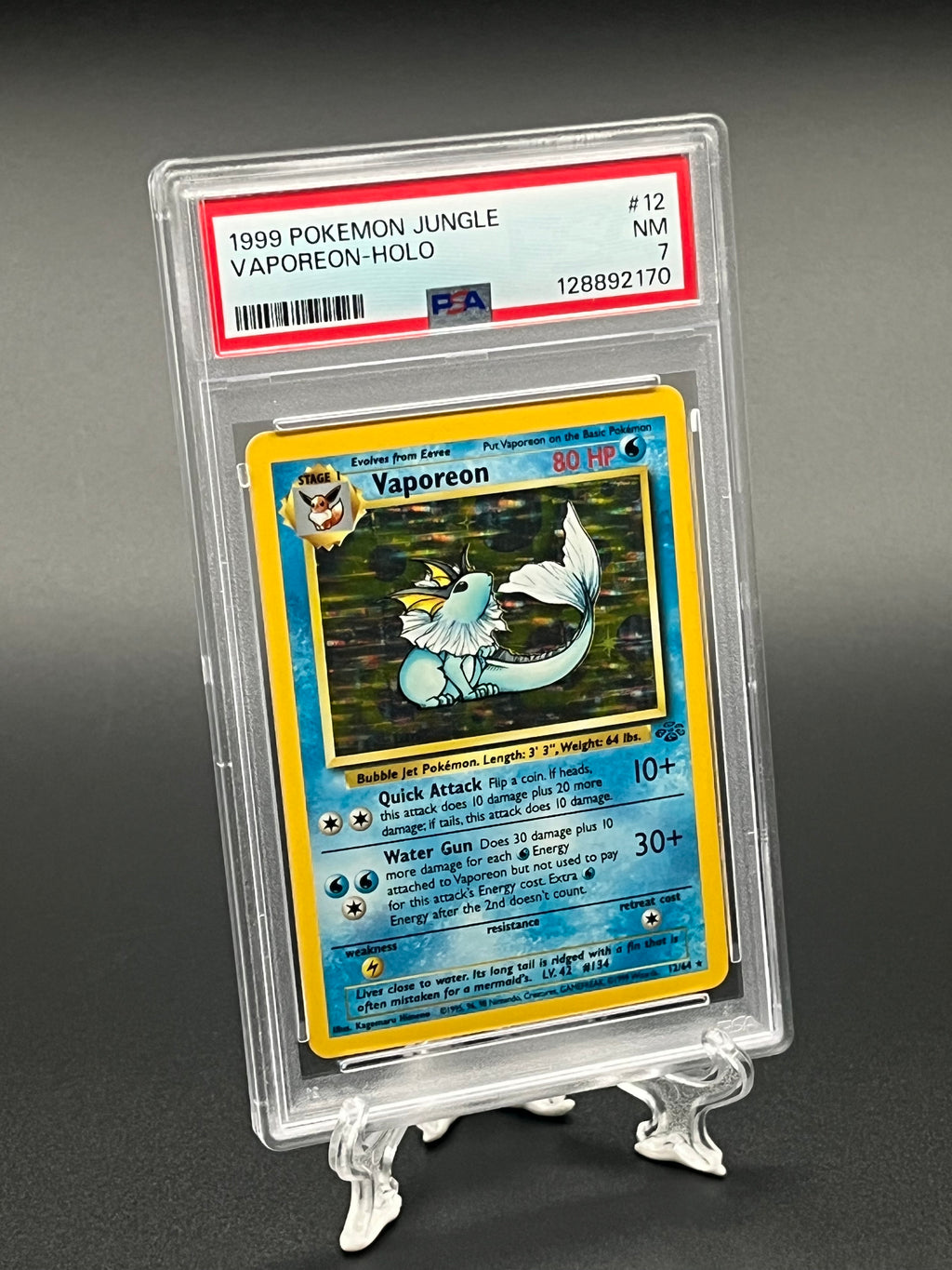 Vaporeon PSA 7 Front
