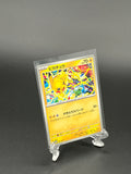 Pokémon trading card featuring Pikachu on a yellow background