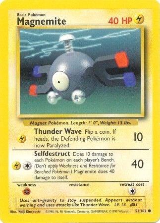 Pokémon card featuring Magnemite with yellow border