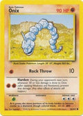 Pokémon trading card featuring Onix with a yellow border