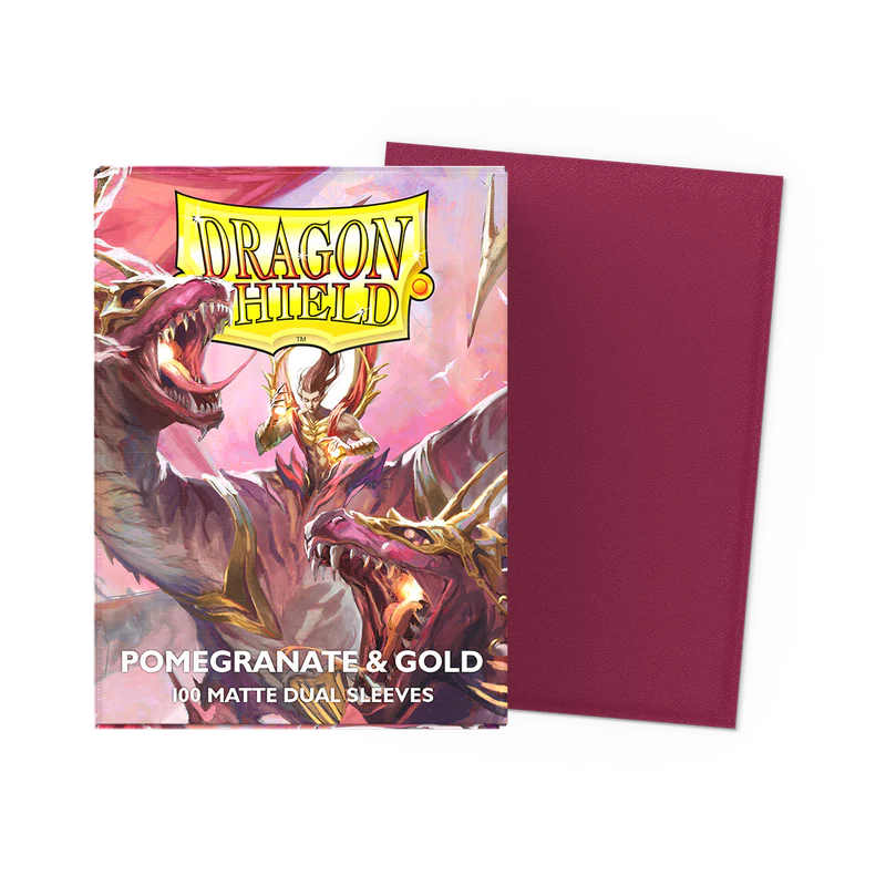 Dragon Shield Dual Matte Sleeves: Pomegranate & Gold (100ct)