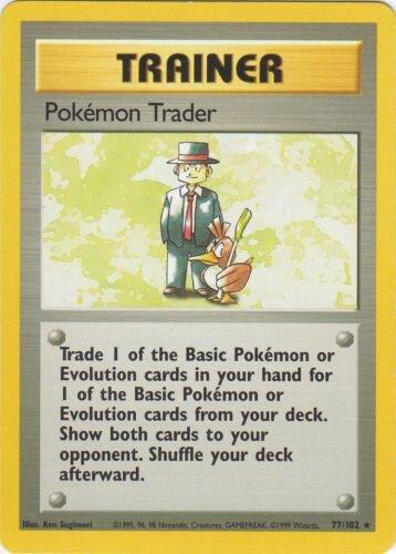 Pokémon trading card featuring a trainer with a duck-like creature on a yellow border