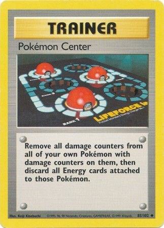Pokémon trading card featuring a trainer card with Pokéball graphics and text.