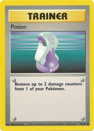 Pokémon trading card featuring a potion with text and graphics