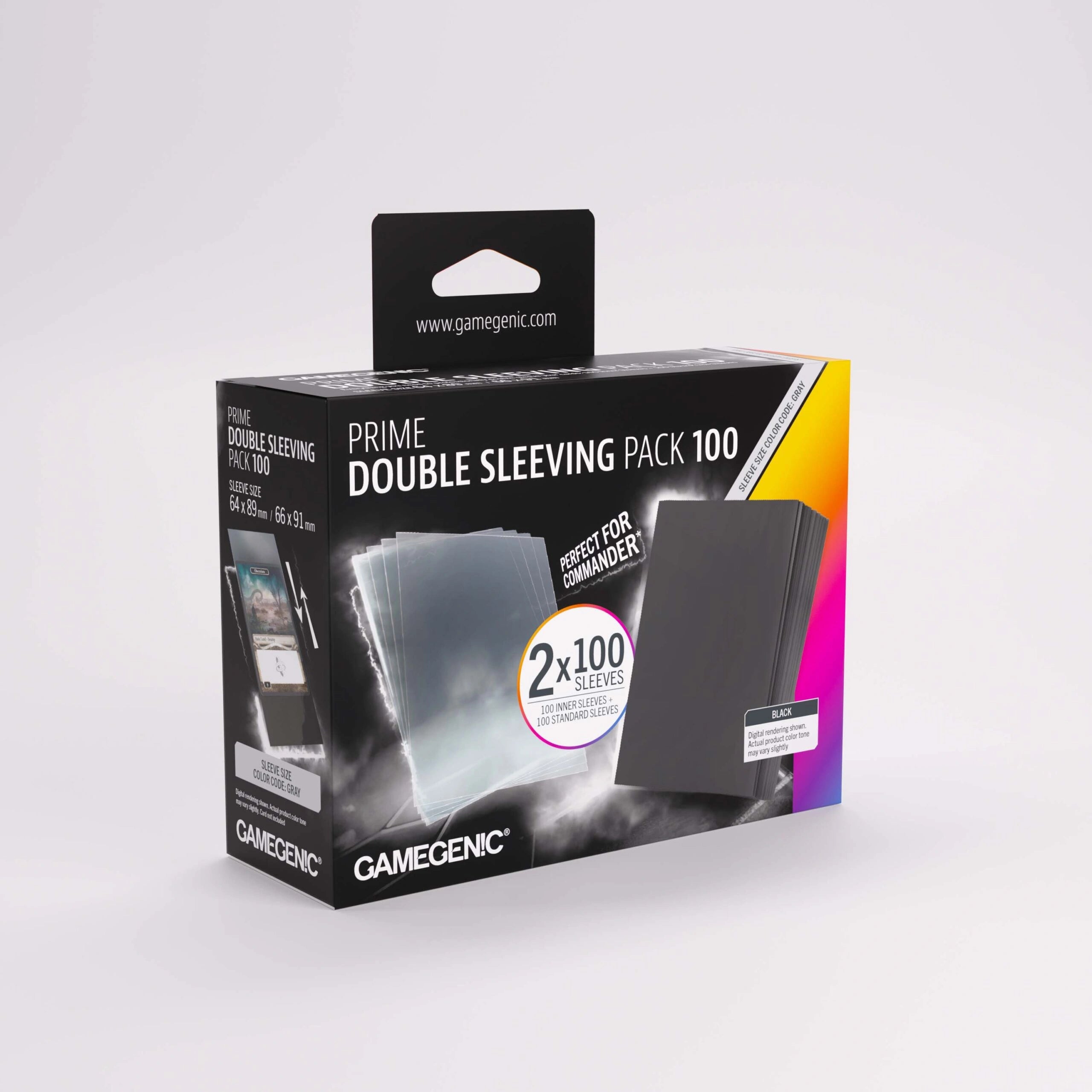 Gamegenic Prime Double Sleeving Pack: Black (2×100ct)