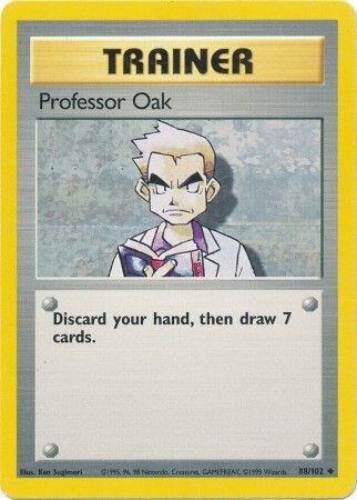 Pokémon trading card featuring Professor Oak as a trainer
