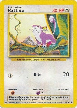 Pokémon trading card featuring Rattata with yellow border