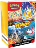 Pokémon trading card game booster bundle packaging with colorful artwork and text.