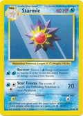 Pokémon trading card featuring Starmie with blue and yellow border