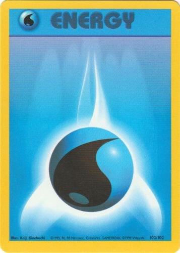 Pokémon energy card with a blue and yellow border